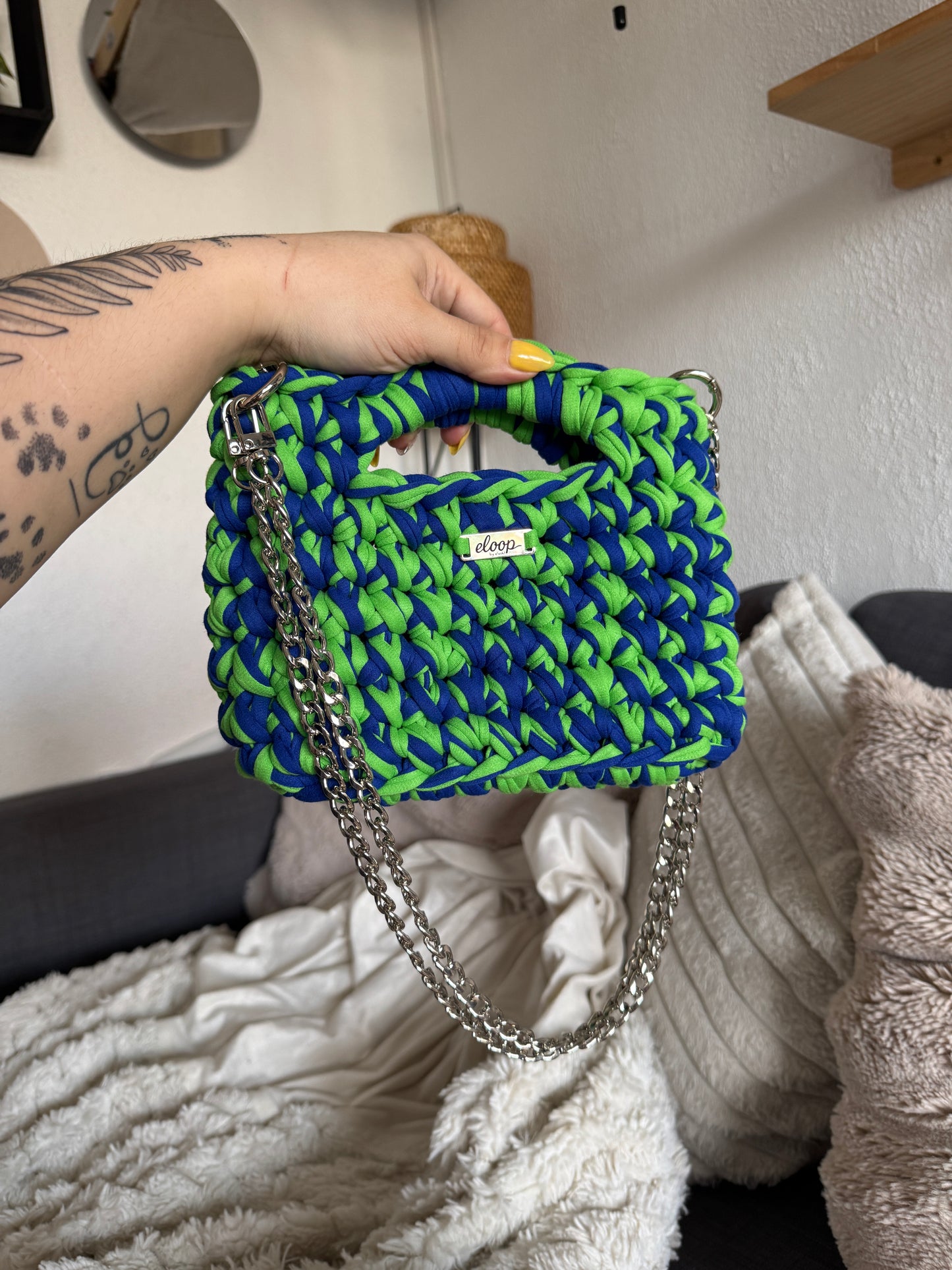 Topaze apple & royal blue bag