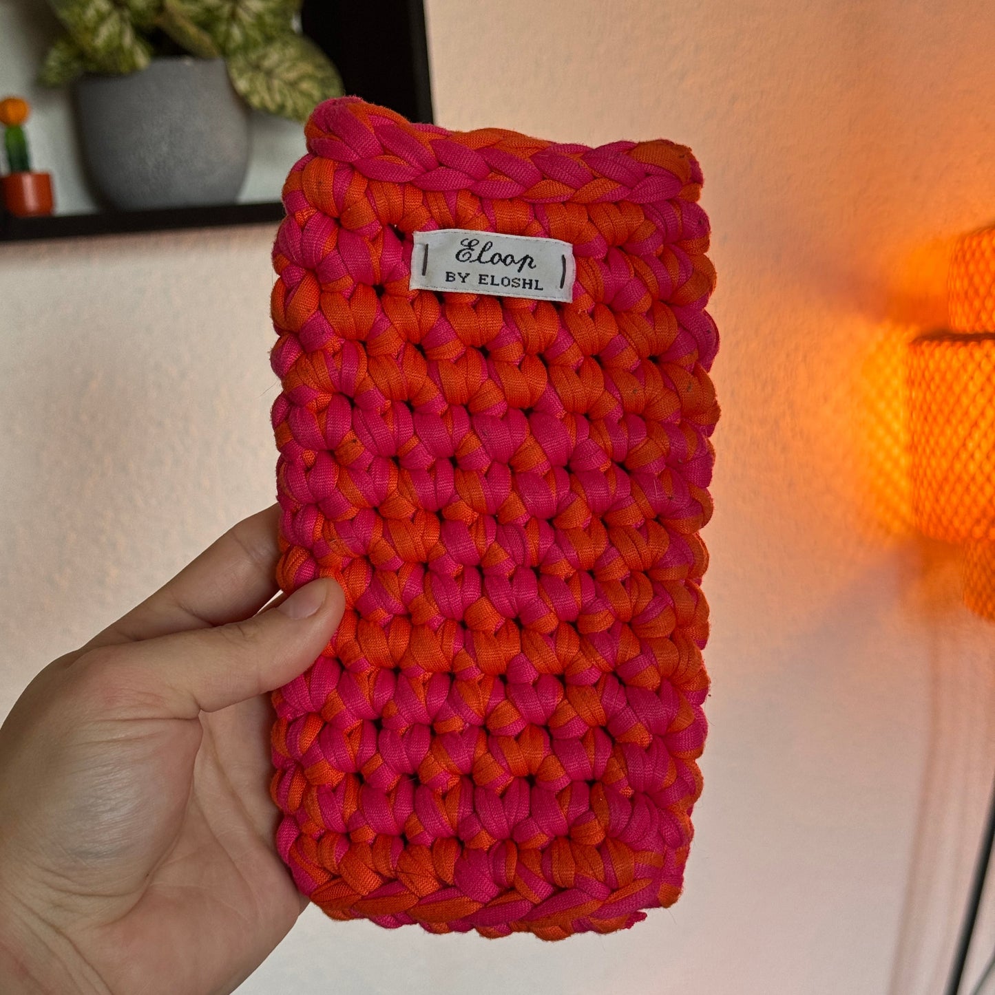 Pochette de téléphone fuchsia & Orange