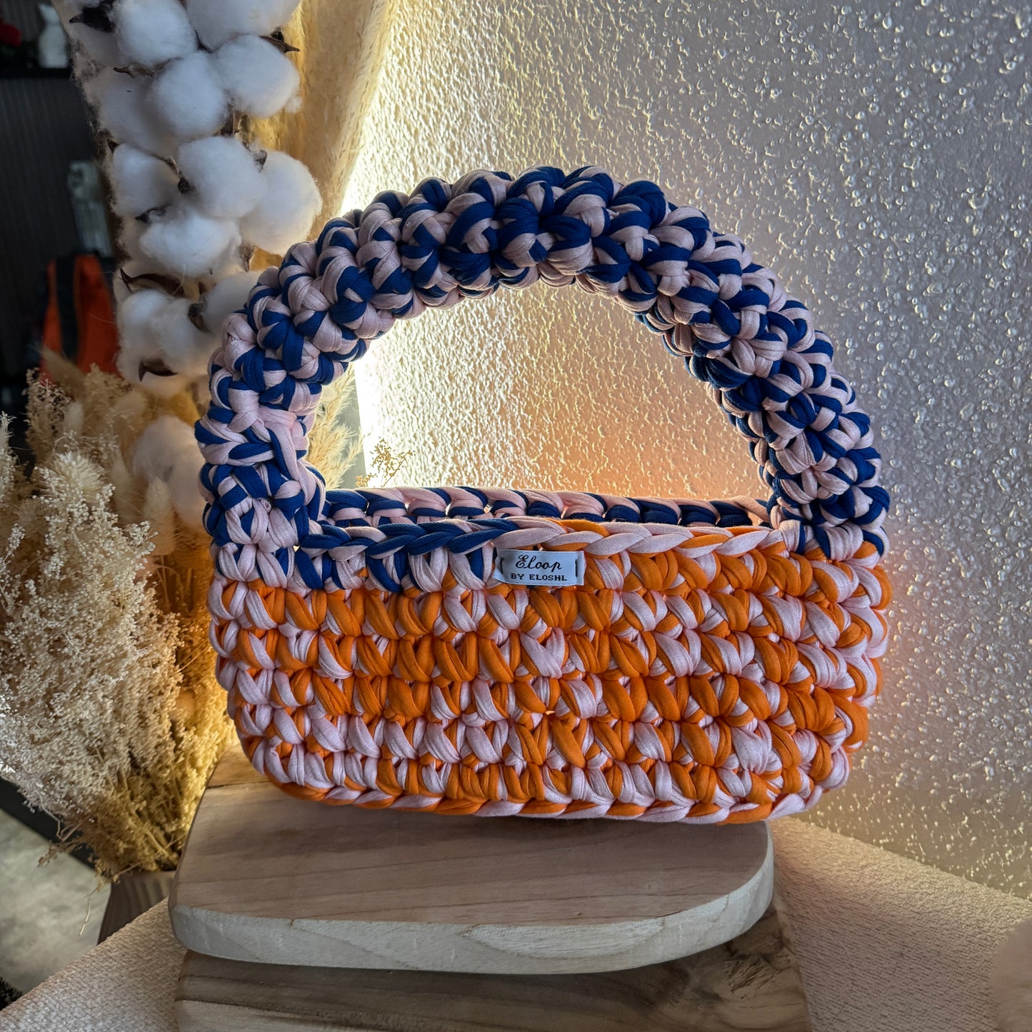 Sac Taréna (1ère édition, ancien modèle) orange, vieux rose & bleu marine