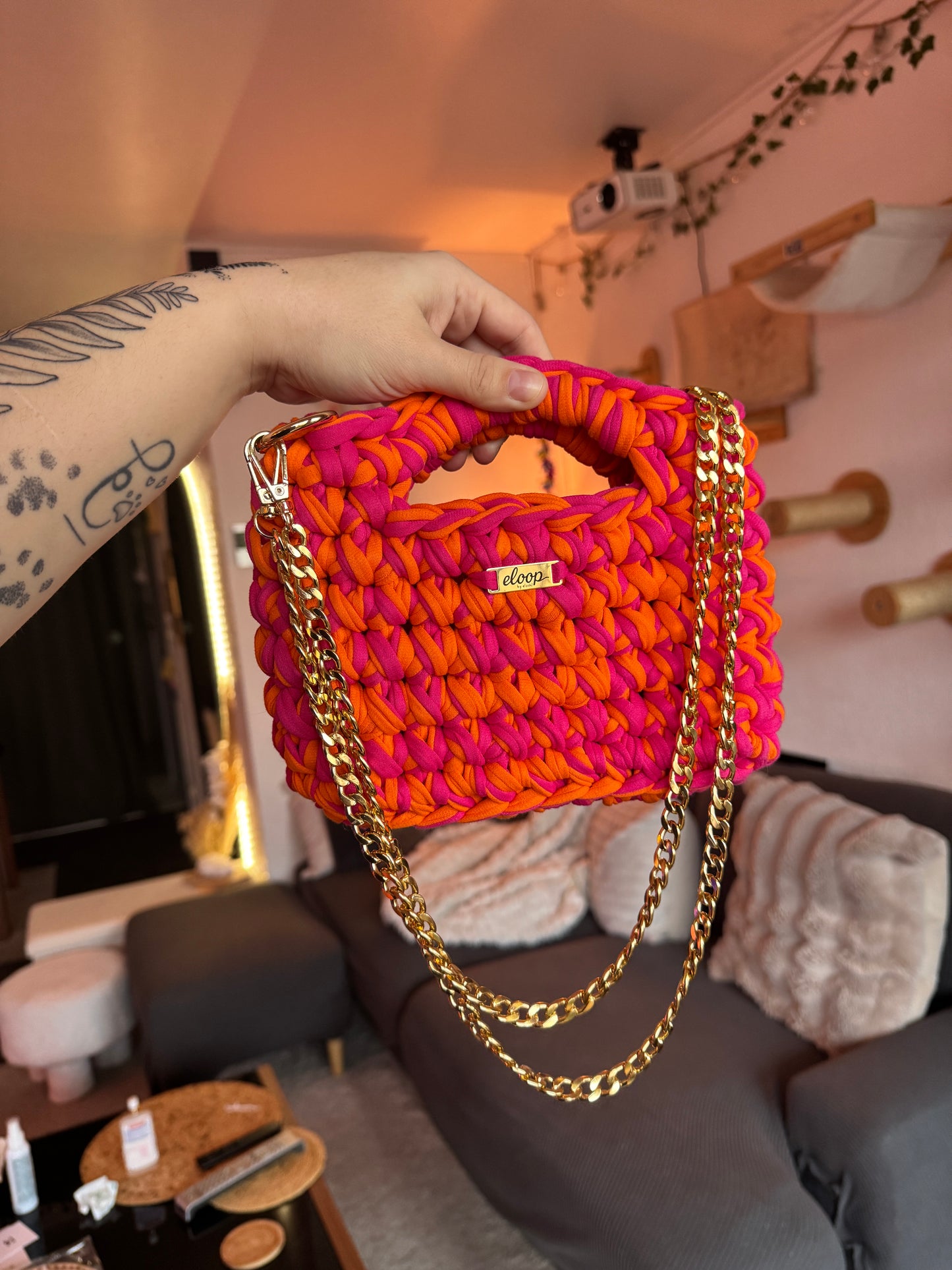 Topaze rose fuchsia & orange