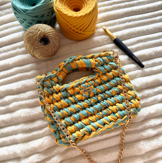 Sac Topaze vert sauge & jaune miel