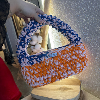 Sac Taréna (1ère édition, ancien modèle) orange, vieux rose & bleu marine