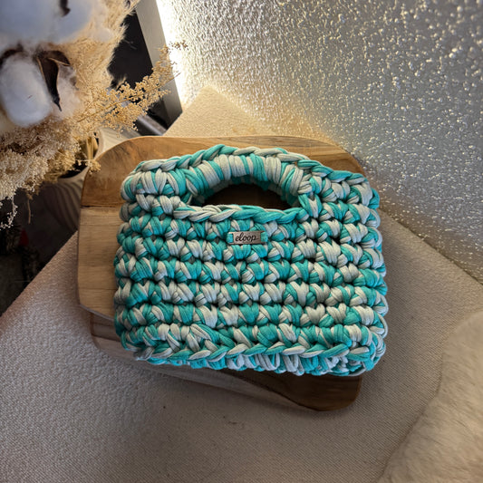 Sac Topaze vert turquoise & gris