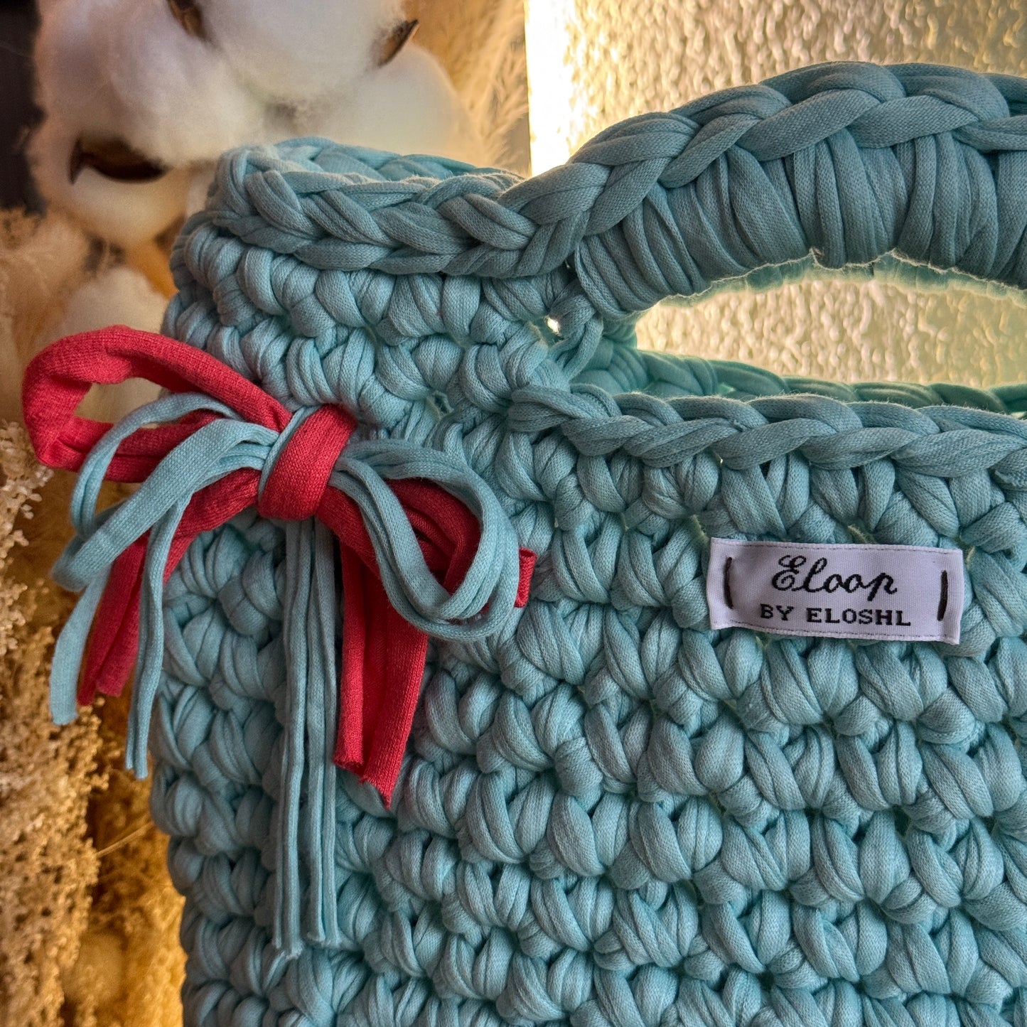 Sac Topaze bleu avec noeud