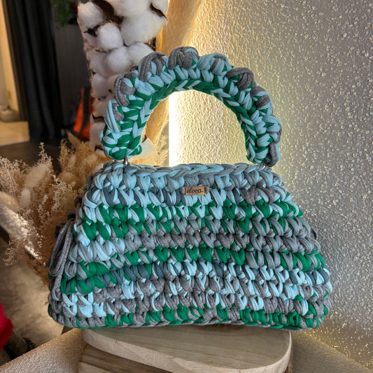 Sac Liwee - vert, gris & teintes de bleus