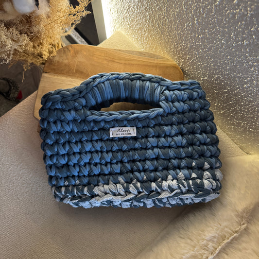 Sac Topaze bleu ardoise & chiné clair