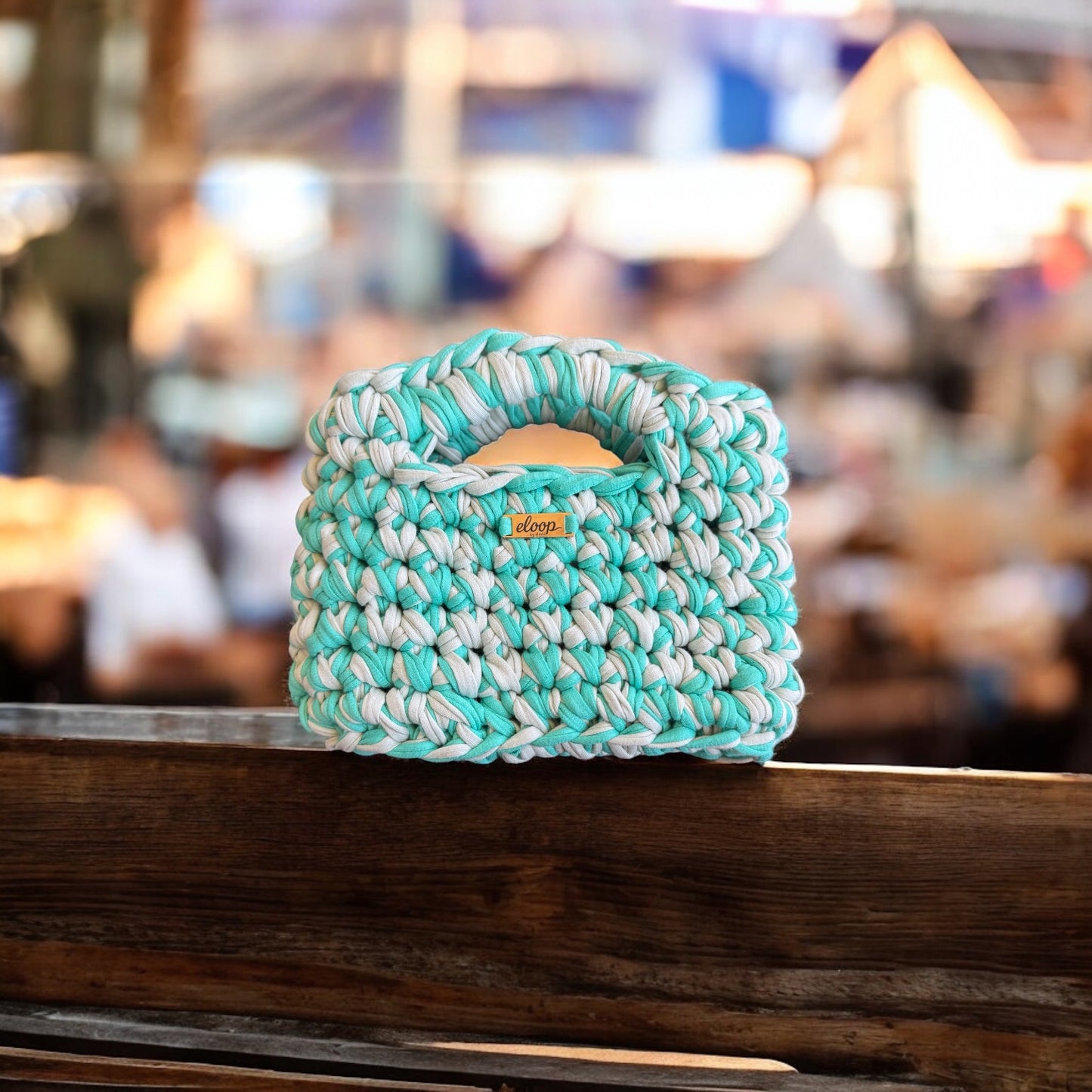 Sac Topaze vert turquoise & gris